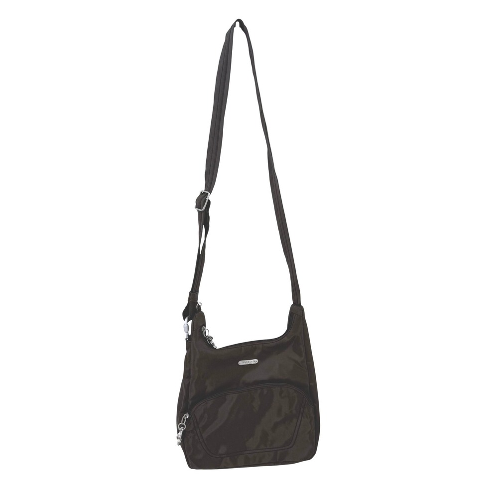 Travelon Anti-Theft Crossbody Bag Brown Nylon RFID Blocking Messenger Purse